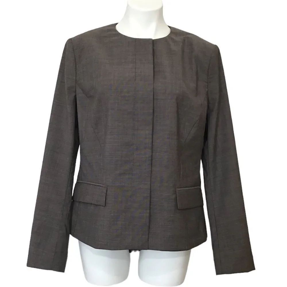 HUGO BOSS Brown Jamaren Patterned Stretch Wool Size 12